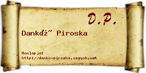 Dankó Piroska névjegykártya